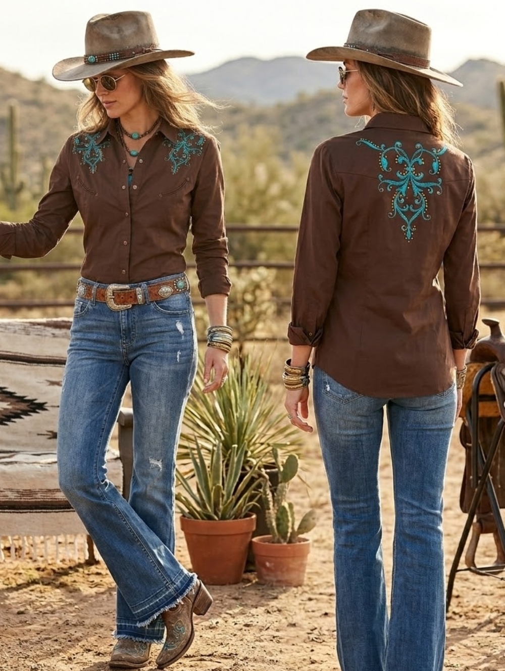 Panhandle Slim Retro Western Rodeo Shirt Size L